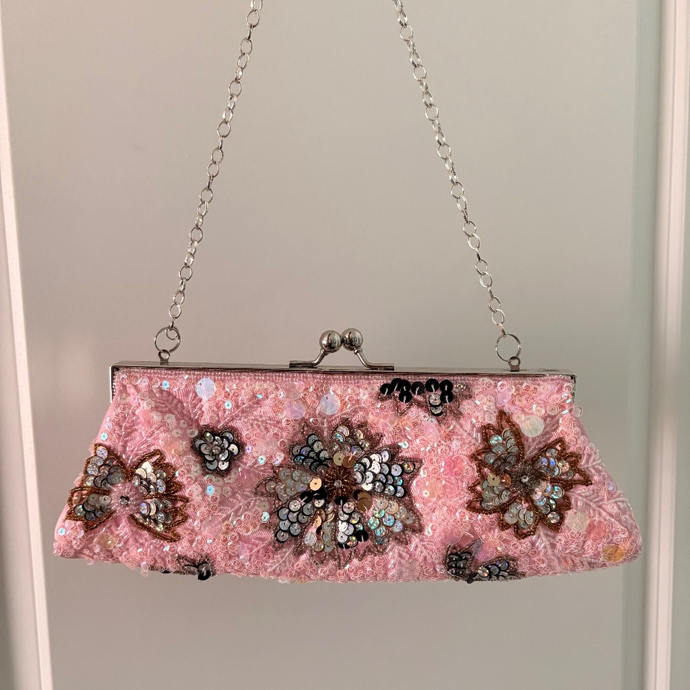 Y2K beaded sequin pink bag
